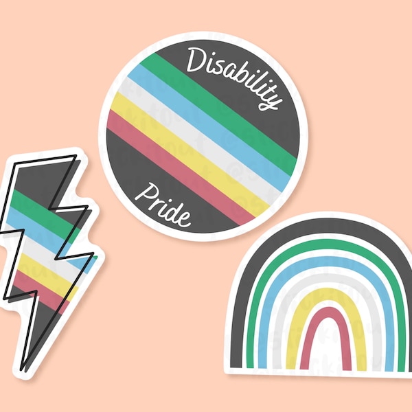 Disability Pride Vinyl Stickers, Disability Sticker, Mobility Aid Sticker, Wheelchair Stickers, Mobility Scooter Accessories