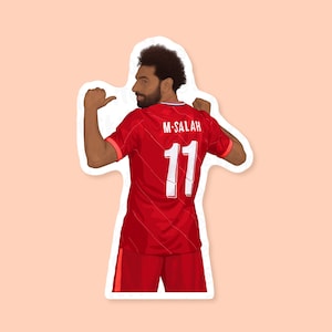 Adesivo de vinil Mo Salah, adesivos do Liverpool, presentes do Liverpool FC, adesivos da Premier League, Copa do Mundo de 2022, Liga dos Campeões, arte de futebol