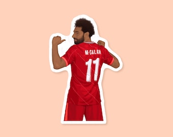 Mo Salah Vinyl Sticker, Liverpool Stickers, Liverpool FC Gifts, Premier League Stickers, World Cup 2022, Champions League, Football Art