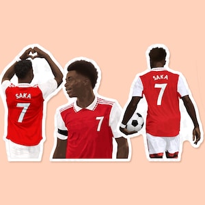 Adesivo in vinile Bukayo Saka, adesivo Arsenal, regalo Arsenal, Coppa del Mondo 2022, adesivo Inghilterra, Arsenal Invincible, decalcomania Arsenal, Premier League