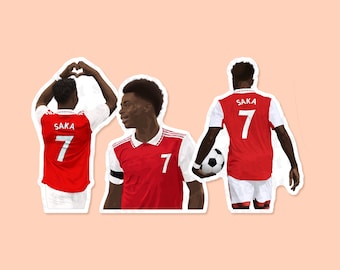 Bukayo Saka Vinyl Sticker, Arsenal Sticker, Arsenal Gift, World Cup 2022, England Sticker, Arsenal Invincible, Arsenal Decal, Premier League