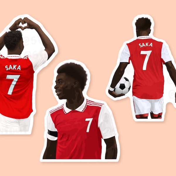 Bukayo Saka Vinyl Sticker, Arsenal Sticker, Arsenal Gift, World Cup 2022, England Sticker, Arsenal Invincible, Arsenal Decal, Premier League