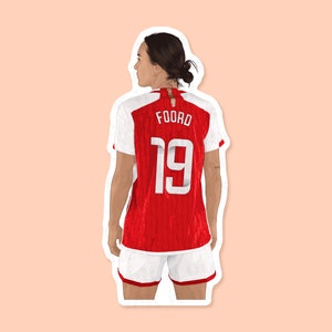 Naklejka winylowa Caitlin Foord, Naklejka piłkarska dla kobiet, Naklejka Arsenal Women, Naklejka Matildas, Prezent piłkarski dla kobiet, Piłka nożna australijska