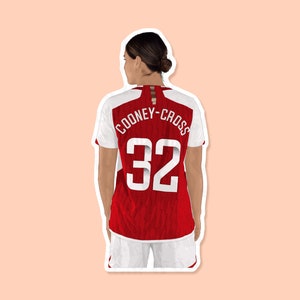 Naklejka winylowa Kyra Cooney-Cross, Naklejka piłkarska damska, Naklejka Arsenal Women, Naklejka Matildas, Prezent piłkarski dla kobiet, Piłka nożna australijska