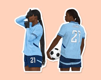 マンチェスター・シティのビーズブレスレット（青と白のビーズ付き