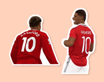 Marcus Rashford Vinyl Sticker, Manchester United, Football Gifts, Premier League Stickers, Football Decal, Old Trafford, Laptop Stickers