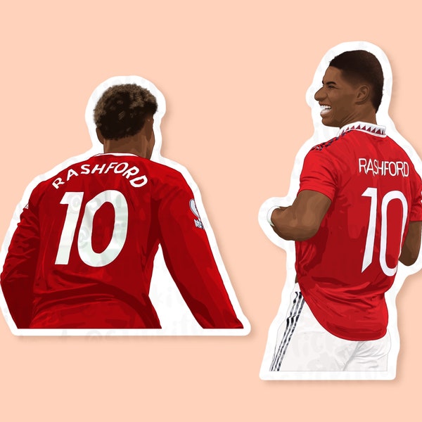 Marcus Rashford Vinyl Sticker, Manchester United, Football Gifts, Premier League Stickers, Football Decal, Old Trafford, Laptop Stickers