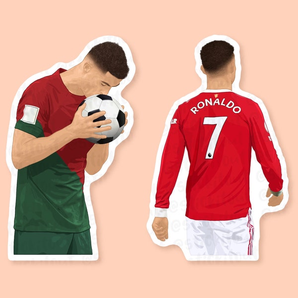 Sticker vinyle Cristiano Ronaldo, Sticker Manchester United, CR7, Stickers Premier League, cadeaux Man United, cadeaux football pour petit ami
