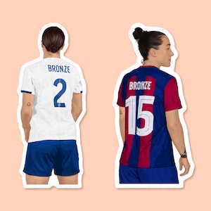 Naklejka winylowa Lucy Bronze, naklejka piłkarska damska, naklejki Chelsea Women, naklejka Lionesses, prezenty piłkarskie damskie, piłka nożna kobiet w Anglii