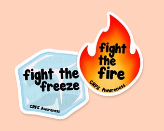Fight The Fire CRPS Awareness Vinyl Sticker, Complex Regional Pain Syndrome, CRPS Awareness Sticker, Spoonie Sticker, Chronic Pain Stickers