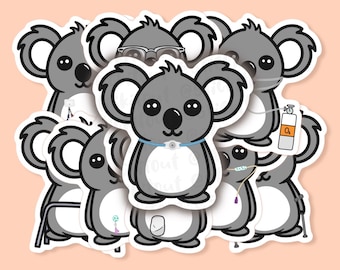 Disabled Koala Vinyl Sticker, Disability Sticker, Mobility Aid Decal, Feeding Tube Sticker, Inclusive Stickers, Medical Device Sticker