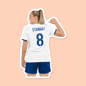 Adesivo de vinil Georgia Stanway, adesivo de futebol feminino, adesivo de leoas, presente de leoas da Inglaterra, futebol feminino do Chelsea, Chelsea FC