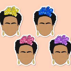 Adesivo de vinil Frida Kahlo, mulheres icônicas, adesivo de deficiência, presentes Frida Kahlo, adesivos de empoderamento feminino, adesivo feminista, adesivo para laptop