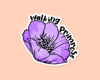 Girls Aloud &#39;Walking Primrose&#39; Vinyl Sticker - Fundraiser For The Christie, Floral Stickers, Primrose Sticker, Flower Sticker