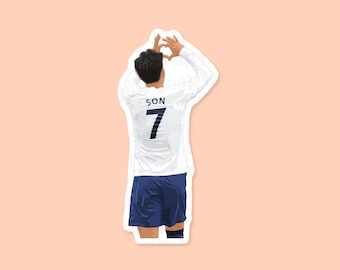 Son Heung-Min Vinyl Sticker, Champions League, Football Laptop Stickers, Tottenham Hotspur, World Cup 2022, Football Gifts For Him, For Her