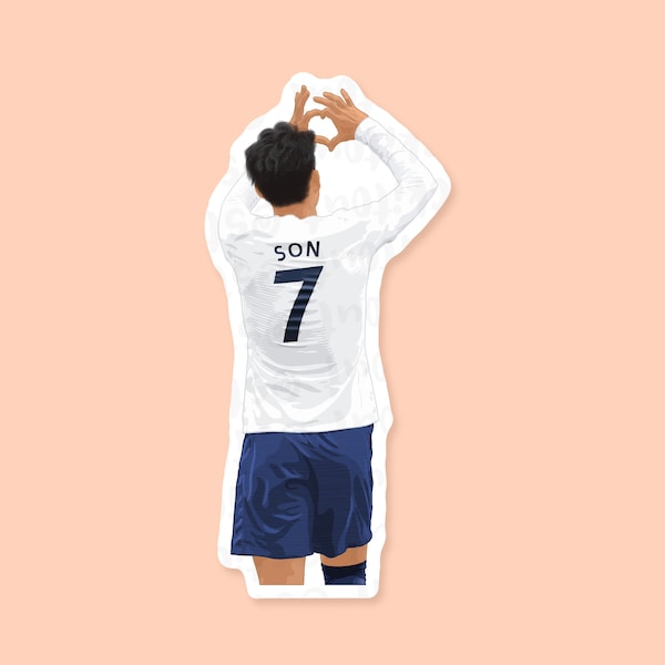 Autocollant vinyle Son Heung-Min, Ligue des champions, Autocollants d’ordinateur portable de football, Tottenham Hotspur, Coupe du monde 2022, Cadeaux de football pour lui, pour elle