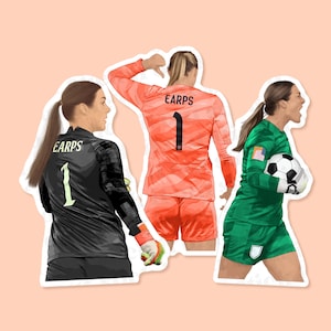 Mary Earps vinylstickers, damesvoetbal sticker, man United stickers, leeuwinnen sticker, damesvoetbal geschenken, Engeland vrouwen voetbal