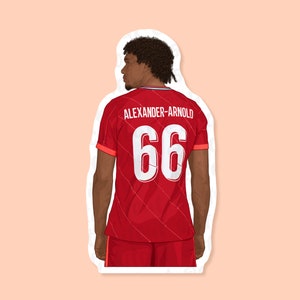 Adesivo de vinil Trent Alexander-Arnold, adesivos do Liverpool, presentes do Liverpool FC, adesivos da Premier League, Copa do Mundo 2022, Liga dos Campeões