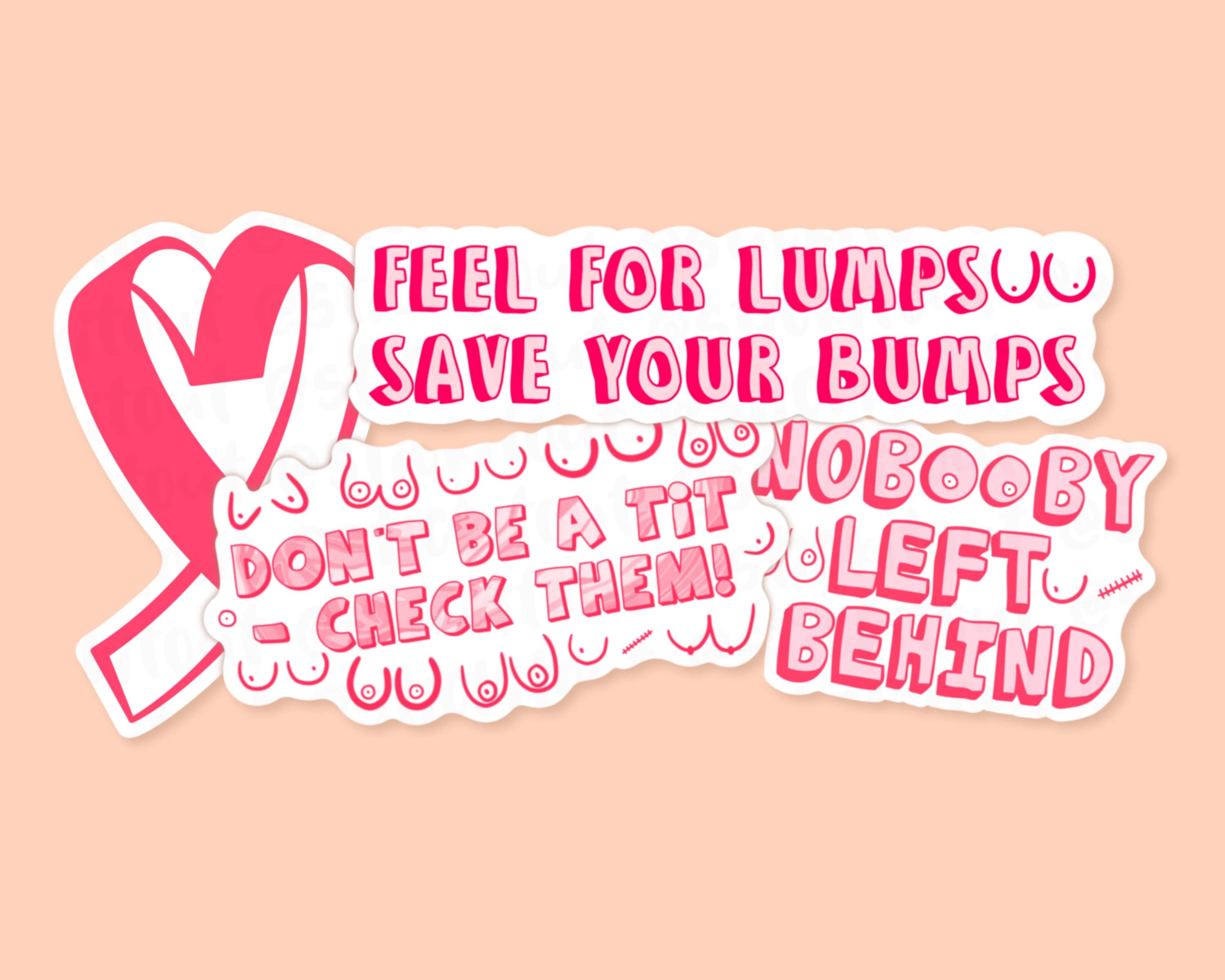 Breast Cancer Awareness Vinyl Stickers, Awareness Ribbon, Pink Ribbon, Boob Sticker, Fundraising Stickers, Funny Stickers, Laptop Stickers