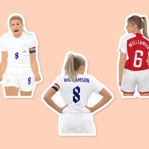 Adesivos de vinil da Leah Williamson, Adesivo de futebol feminino, Adesivos femininos do Arsenal, Adesivo das Lionesses, Presentes das Lionesses da Inglaterra, Futebol feminino