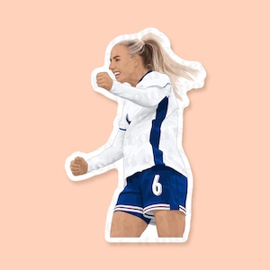 Naklejka winylowa Alex Greenwood, naklejka piłkarska dla kobiet, naklejki Man City dla kobiet, naklejki WSL, naklejki Lionesses, prezenty piłkarskie dla kobiet
