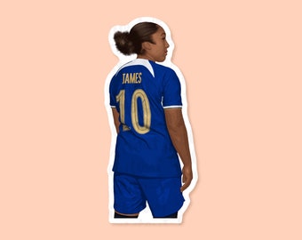 Lauren James Vinyl Sticker, England Lionesses Sticker, Lionesses Gifts, Womens Football Stickers, England Womens, WSL Stickers, Chelsea FC