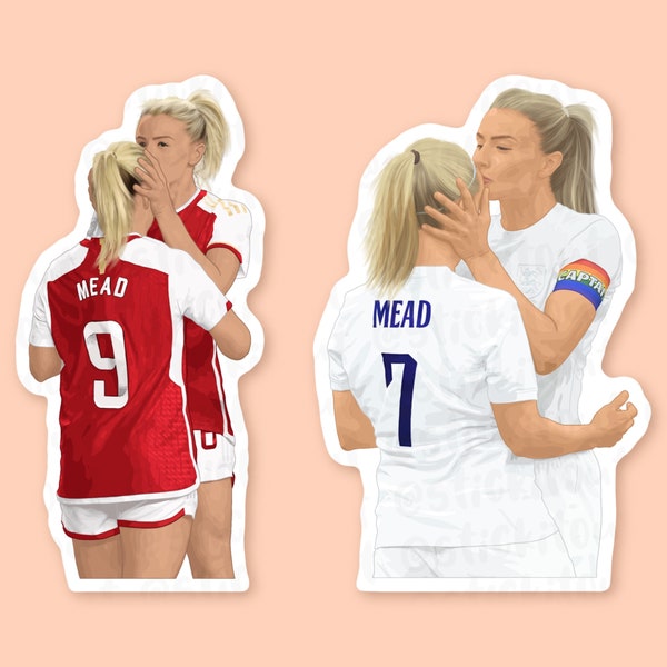 Beth Mead & Leah Williamson Vinyl Sticker, Lionesses Sticker, England Womens Football Stickers, Arsenal Stickers, WSL Sticker