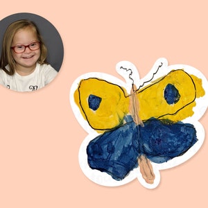 Francesca's Butterfly - World Down Syndrome Day Fundraiser Butterfly Vinyl Sticker, Down Syndrome Awareness, Disability Stickers, Chromosome