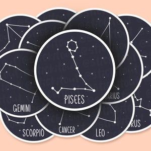 Vinylsticker sterrenbeeld sterrenbeeld, sticker sterrenbeeld, astrologiegeschenken, ruimtestickers, sterstickers