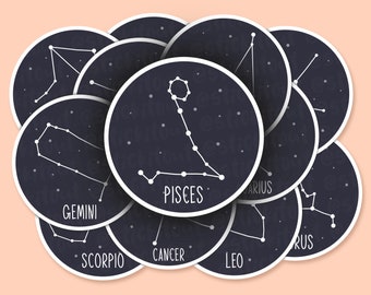 Stjärntecken konstellation vinylklistermärke, stjärnteckenklistermärke, astrologipresenter, rymdklistermärken, stjärnklistermärken
