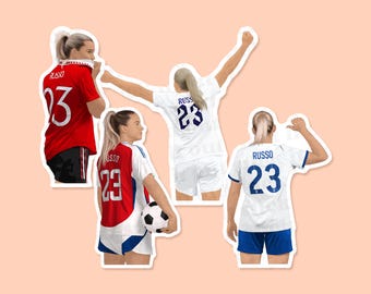 Stickers Alessia Russo, Sticker Arsenal Women, Sticker Lionnes, Cadeau Lionnes Angleterre, Cadeau Football Femme, Football Féminin Angleterre