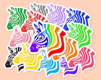 Zebra Vinyl Sticker, Rare Disease, Animal Stickers, Safari, Zoo Animals, Disability Sticker, Zebra Decal, EDS Sticker, Wheelchair Stickers