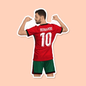 Pegatina de vinilo de Bernardo Silva, pegatinas del Manchester City, pegatinas de la Premier League, regalos del Manchester City, regalos de fútbol para niños, pegatina de fútbol de Portugal