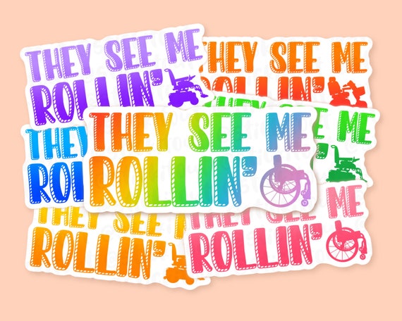 They See Me Rollin’ Vinyl Sticker, Wheelchair Stickers, Mobility Scooter Decals, Disability Stickers, Powerchair Stickers, Disability Pride