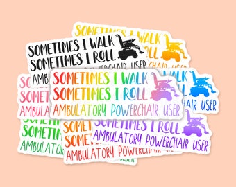 Pegatina de vinilo para usuarios de sillas de ruedas eléctricas ambulatorias, pegatina de discapacidad, pegatina de enfermedad crónica, calcomanía de ayuda para la movilidad, pegatina divertida para silla de ruedas.