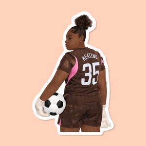 Naklejka winylowa Khiara Keating, naklejka piłkarska dla kobiet, Man City Women, naklejki WSL, naklejki Lionesses, prezenty piłkarskie dla kobiet
