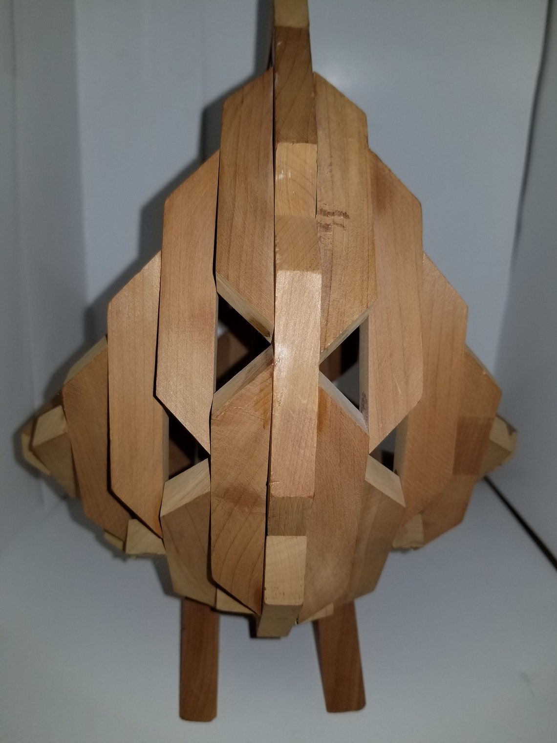 Handmade Wooden Geometric Basket Etsy