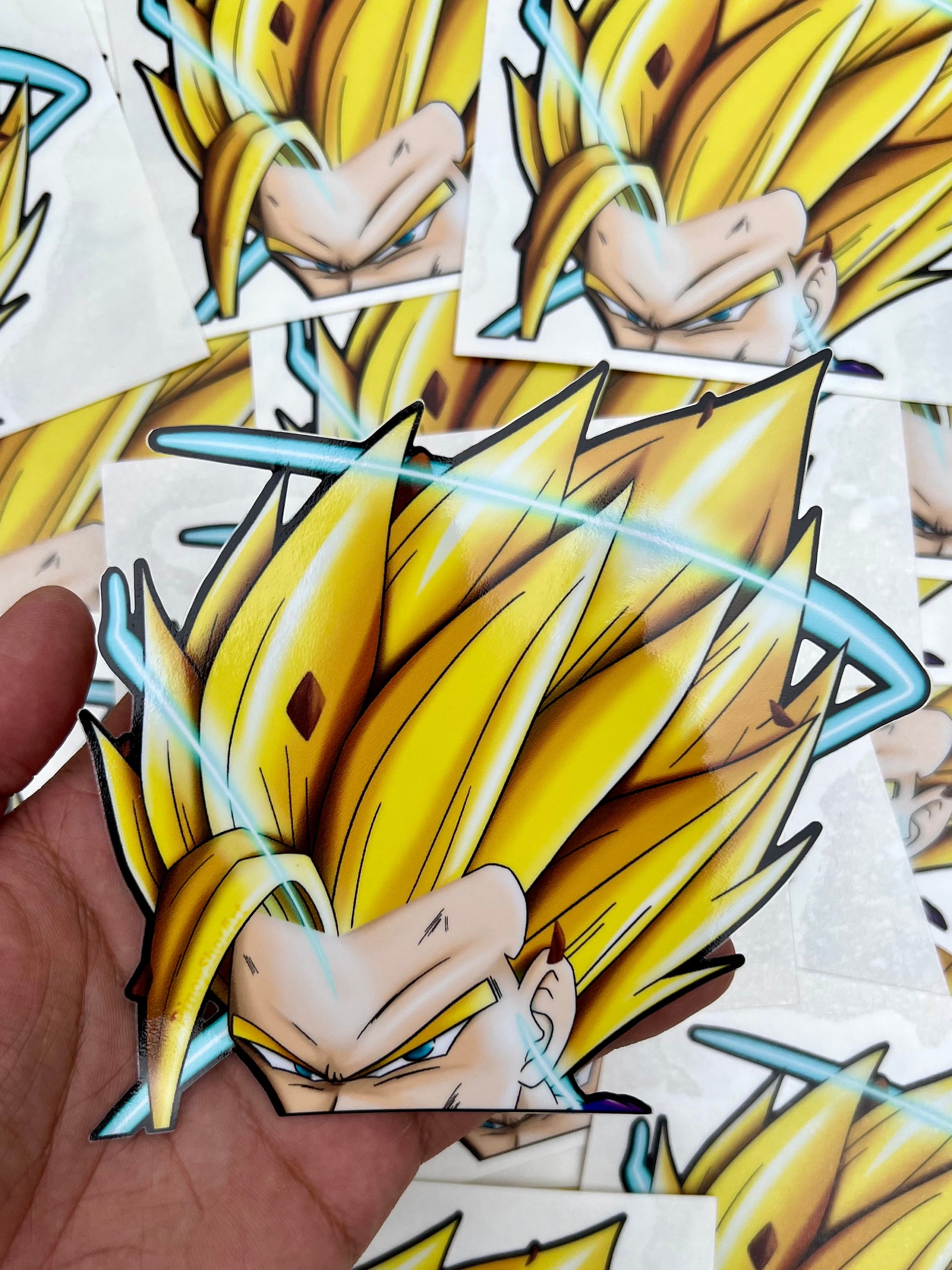 Anime Dragon Ball Z Super Saiyan Goku 3 Faces Decor Art Decal