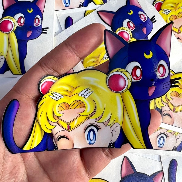 Sailor Moon Peeker Sticker for Laptops and Cars