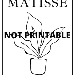 Gorgeous Classy Black and White Matisse Downloadable Digital Printable Art Prints