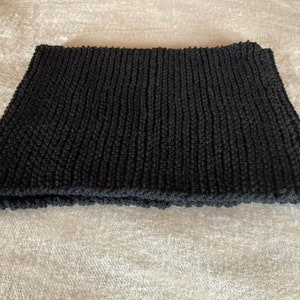 Hand Knit Black New Moon Cowl