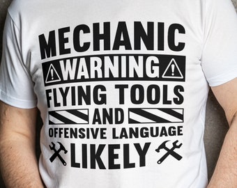 Mechanic Warning SVG: Wrench Tools Graphic (Digital Download)