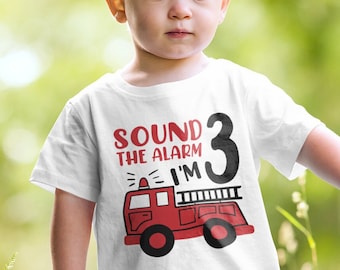 Kids Fire Truck 3rd Birthday svg, Boy Toddler Firefighter svg, 3rd Birthday Svg