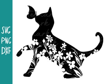 Download Floral Cat Etsy