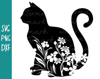 Download Floral Cat Svg Etsy