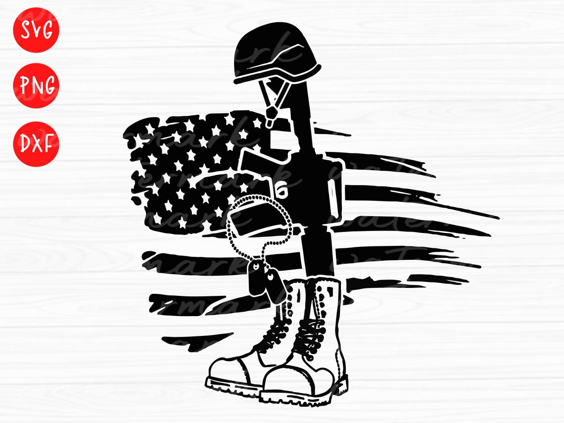 US Veteran Gun Boots Helmet P.O.W. M.I.A Art Design SVG PNG Etsy