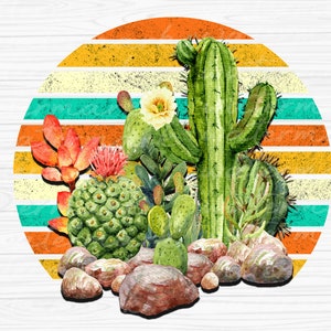 Watercolor Cactus Sublimation PNG: Southwest Design (Digital Download)