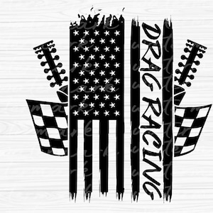 American Flag Drag Racing SVG: Motocross, Dirt Bike, Motorcycle (Digital Download)