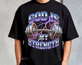 Jesús Gimnasio PNG Entrenamiento de Fitness Cristiano Fe Diseño de Camiseta Sublimación Levantador de Hierro PNG