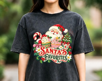 Santa's Favorites PNG with Retro Christmas Cupcakes Christmas Lovers png